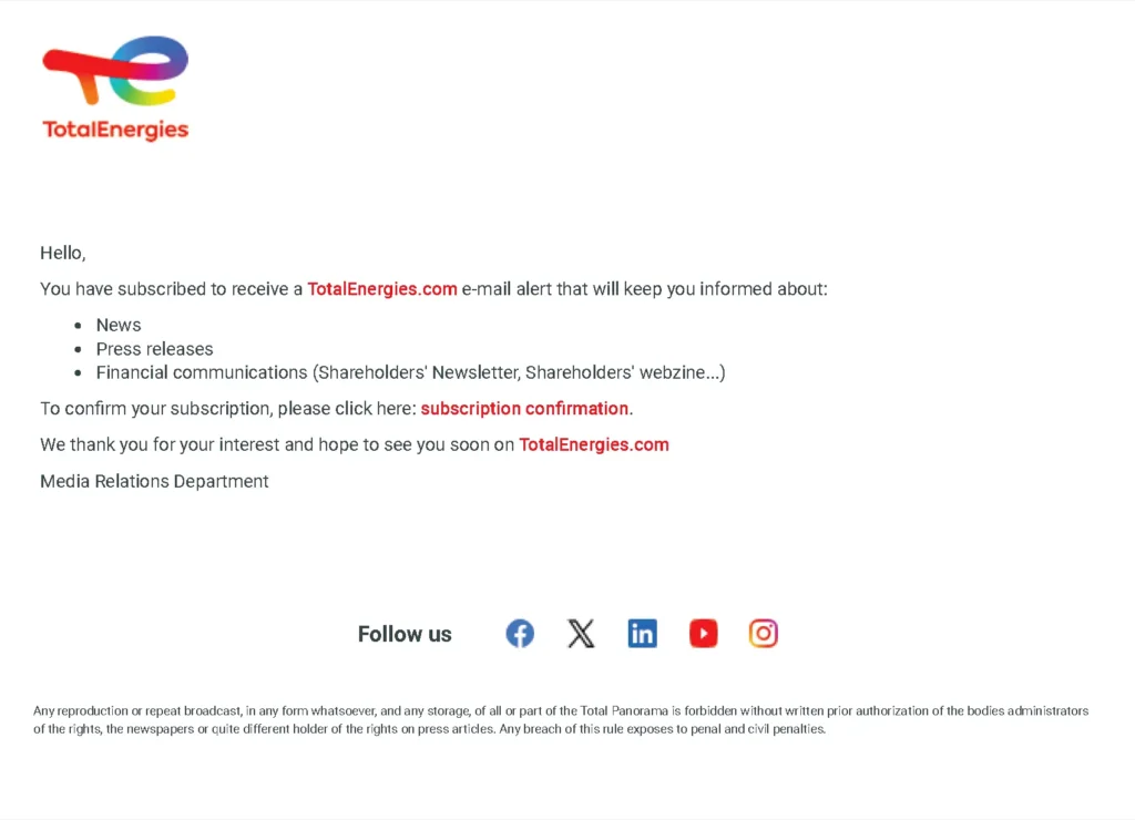 TotalEnergies Email - TotalEnergies.com Info_ Subscription confirmation