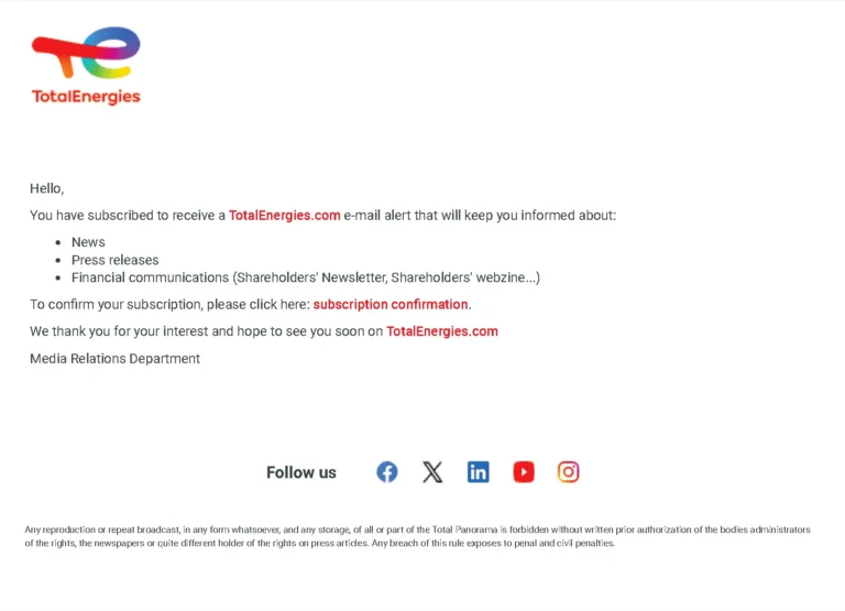TotalEnergies Email - TotalEnergies.com Info_ Subscription confirmation