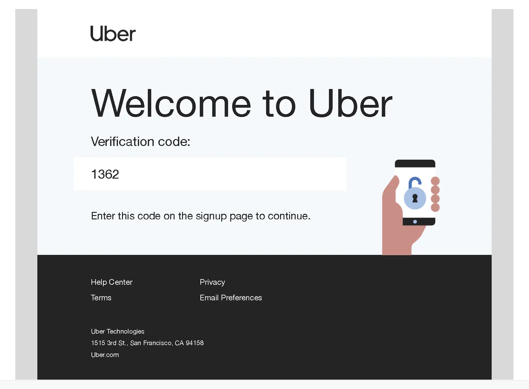 Uber Email - Welcome to Uber