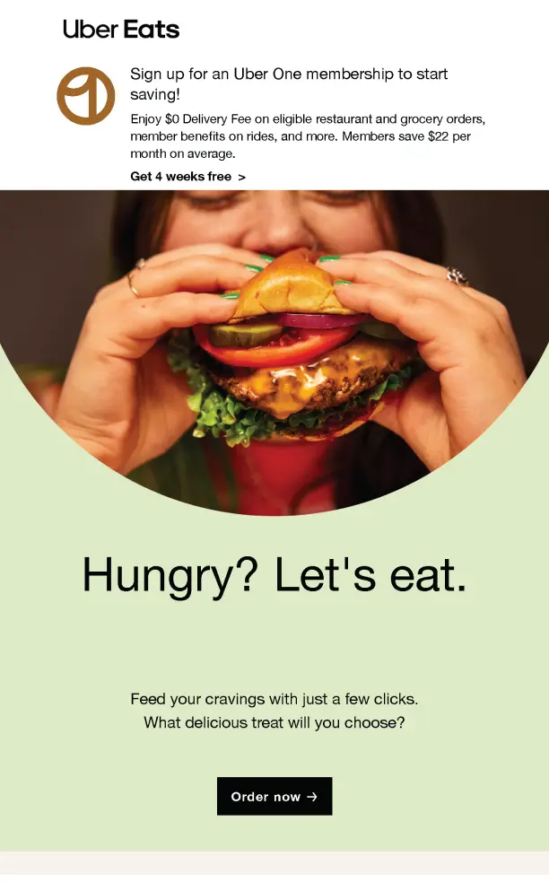 Uber Eats Email - Welcome to Uber Eats!